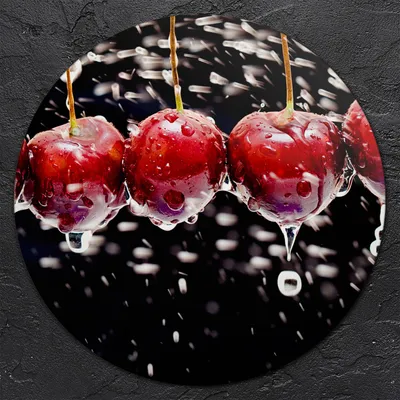 Produktbild von Glas-Herdabdeckplatten Glaskeramikkochfeld-Abdeckung Spritzschutz Glas Runden Schneidebrett fi40 cm - Obst Splash