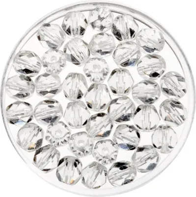 Produktbild von Glorex Glasschliff Perlen 6 mm 50 Stück, crystal