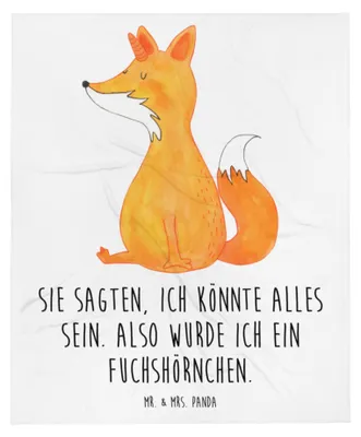 Produktbild von Mr. & Mrs. Panda Decke Einhorn Wunsch - Weiß - Geschenk, Tagesdecke, Fuchshörnchen, Unicorn, Sofadecke, Füchse, Plaid, Kuscheldecke, Unicorns, Einhörner, Fuchs, Bettdecke