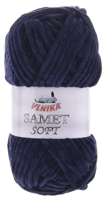100g Strickgarn Samet Soft Chenille stahlblau