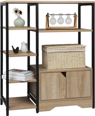 Immagine prodotto di Libreria Happyment Merri - industriale - 6 livelli - rovere/nero - libreria - soggiorno, camera da letto e camera dei bambini - legno/metallo - 80x35x97 cm