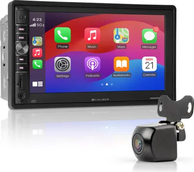 Produktbild von Caliber Caliber Autoradio Apple CarPlay - 7" Touchscreen - Wireless CarPlay - Bluetooth - DAB+ - USB Oplader - Handsfree bellen - 2 DIN Multimedia Autoradio - 4 x 100 Watt - Android Mirror functie (RMD901DAB-CP-CAM)