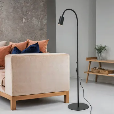 Obrázek produktu pro Stojací lampa GU10 120 cm Černá kovová Moderní stojací lampa Lampa na čtení