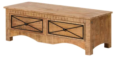 Produktbild von MASSIVMOEBEL24.DE Garderobenbank Akazie 120x45x40 natur versiegelt NATURE OF SPIRIT #310