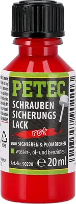 Produktbild von Petec Schraubensicherungslack Schraubenlack rot 20ml 90220