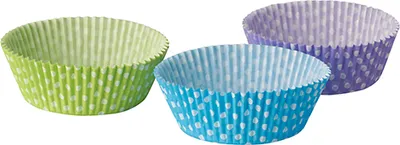 Image de 60 moules à gâteaux Ø 5 cm - 2,5 cm couleurs assorties "Dots