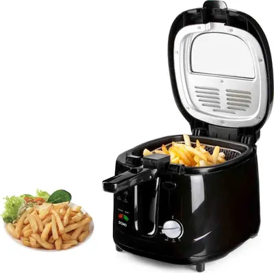 Produktbild von Öl Fritteuse Single Fett Friteuse Schnitzel & Champignons frittieren 2,5L 1800W