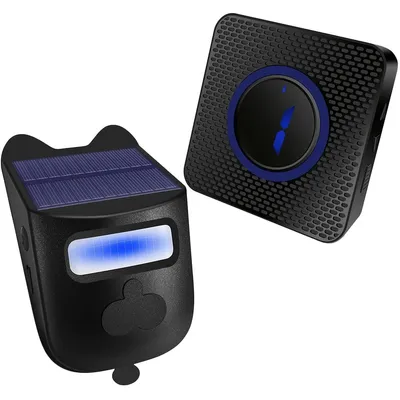 Produktbild von Einfahrt Alarmanlage Solar, kabelloser Bewegungsmelder außen mit PIR Sensor, Sirene und LED-Blitz, 120° Erfassungswinkel, 200 m