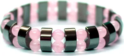 Produktbild von Edelstein-Armband, Hämatit mit Rosenquarz