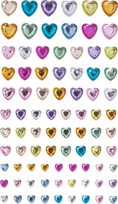 Image de Cristaux autocollants cœurs 84pcs MIX