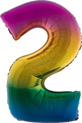 Produktbild von XXL Zahlen Folienballon 100 cm - Regenbogen 2