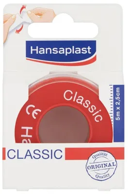 Obrázok produktu pre Hansaplast Classic, 500 x 2,5 cm, Obdĺžnikový, 1 kusov