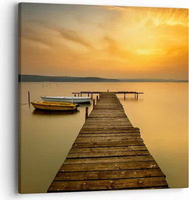 Produktbild von Bild auf Leinwand - Leinwandbild - See Brücke - 40x40cm - Wand Bild - Wanddeko - Wandbilder - Leinwanddruck - Bilder - Kunstdruck - Wanddekoration - Leinwand bilder - Wandkunst - AC40x40-3673