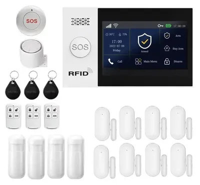 Produktbild von Drahtloses Einbruchmeldesystem, Smart Home Integration, Echtzeitbenachrichtigungen, 2G WiFi Kit E