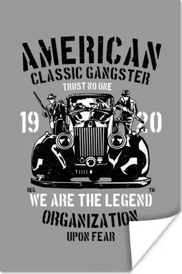 Produktbild von MuchoWow® Poster Mancave - Auto - Waffen - Vintage 20x30 cm - Papierdruck