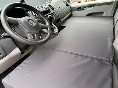 Produktbild von Kinderbett Schlafauflage Matratze Klappmatratze Vorderteil VW T5 T6 148x68x10 Schwarz