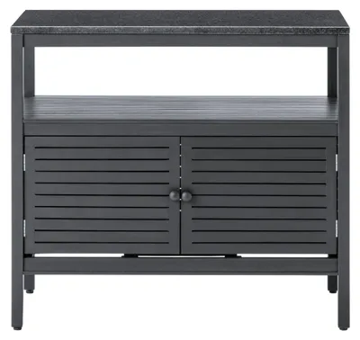 Produktbild von Dehner Outdoor-Küche Southampton Schrank, mit extra Regalboden, 100 x 50 x 90 cm, FSC®-es Akazienholz / Stein, anthrazit