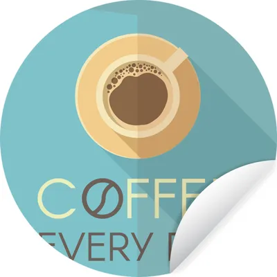 Produktbild von MuchoWow® Runde Wandtattoo - Wandsticker Tapete Aufkleber Kaffee jeden Tag - Zitate - Sprichwörter - Kaffee Ø 100 cm Selbstklebend und Repositionierbar - Wandaufkleber - Kreis - Tapetenkreis - Wandbild rund - Schlafzimmerdekoration - Wanddeko - runde Tapete - Kunst für zu Hause