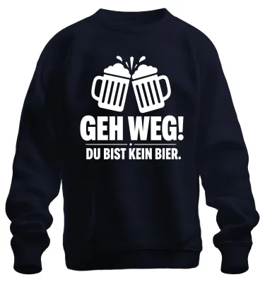 Immagine prodotto di Vattene. Non sei degno di una birra. Divertente, bere, festa, alcol, luppolo, felpa, maglione, blu navy, taglia 3XL