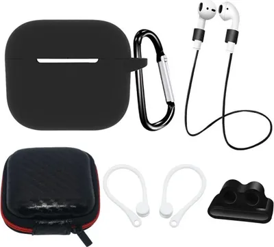 Obrázok produktu pre Sada silikónového puzdra na AirPods 3 - čierna