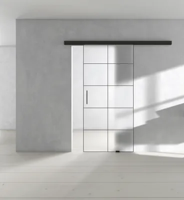 Produktbild von Griffwerk Glasschiebetür (ESG) inkl. Rahmen CLARITY 510 ESG PURE WHITE klar 935x2058x8mm inkl. AIR LOFT-2 Graphitschwarz