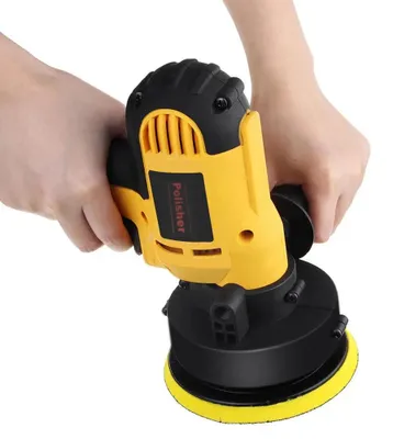 Obrázok produktu pre Leštička na autá – Elektrická leštička – Plynulé nastavenie otáčok – Leštenie, brúsenie, voskovanie – Zástrčka EÚ – Žltá