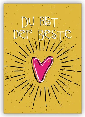 Produktbild von Coole Liebeskarte, romantische Motivationskarte mit Herz: Du bist der Beste