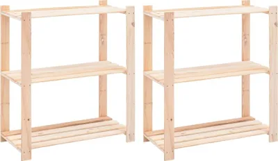 Obrázok produktu pre Regály s 3 policami 2 ks 80x38x90 cm borovicový masív 150 kg
