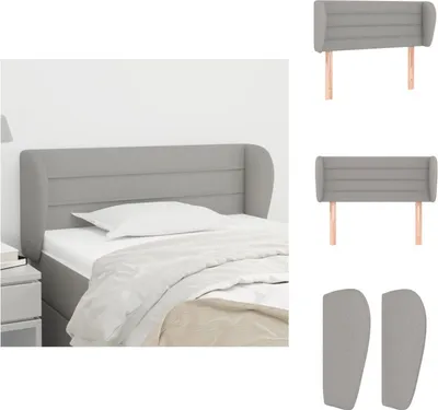 Produktbild von vidaXL Kopfteil mit Ohren Hellgrau 103x23x78/88 cm Stoff -  Kopf- & Fußenden
