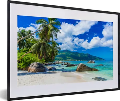 Produktbild von MuchoWow® MuchoWow® Gerahmtes Poster Strand - Meer - Tropisch 60x40 cm - Poster mit zchwarzem Bilderrahmen - Schlafzimmer - Plakat in Rahmen - Drucken