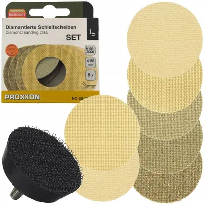 Productafbeelding van Proxxon Diamantschuurset, 50 mm, P60-P3000, 8-delig