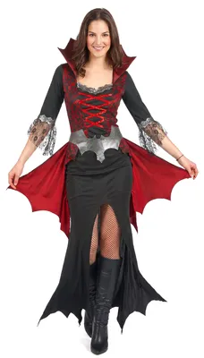 Immagine prodotto di Elegante costume da vampiro barocco per donna nero-rosso-grigio - M
