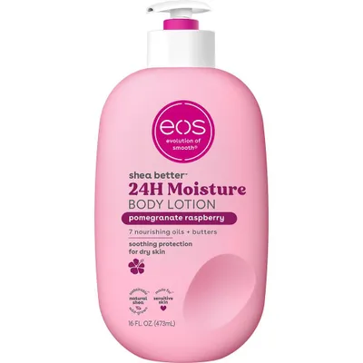 Produktbild von eos Shea Better Body Lotion- Pomegranate Raspberry, 24-Hour Moisture Skin Care, Lightweight & Non-Greasy, Made with Natural Shea, Vegan, 16 fl oz