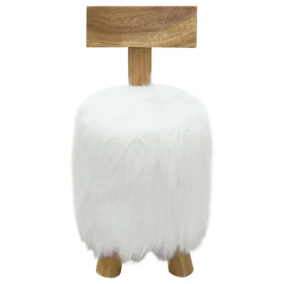 Produktbild von vidaXL Hocker Weiß Massivholz Teak