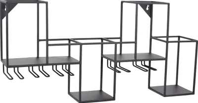 Produktbild von LOFT42 Chardo Wandweinregal – Metall – Schwarz - 68x33x15