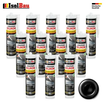 Isolbau Aquarium Silikon 12 x 300 ml Schwarz Spezial-Silikon Glaskonstruktion
