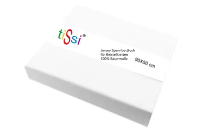 Produktbild von Tissi Spannbetttuch Jersey für Beistellbetten 90x50cm, Tissi:Weiß