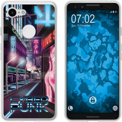 Produktbild von PhoneNatic Case kompatibel mit Google Pixel 3 Silikon-Hülle Retro Wave Cyberpunk.01 M4