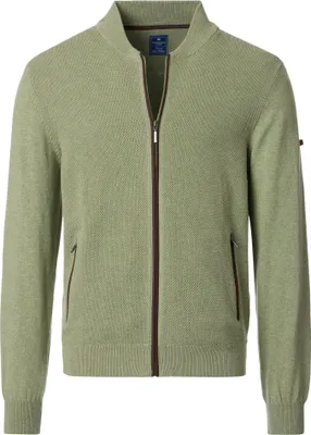 Produktbild von REDMOND Casual Herren Strickjacke Zipper Baumwolle Hellgrün XXL