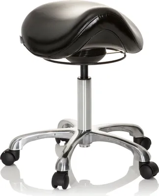 Produktbild von hjh OFFICE Sattelhocker ORTHO SIT Rollhocker Arbeitshocker, Ergonomischer Hocker für Büro Praxis Homeoffice, Kunstleder