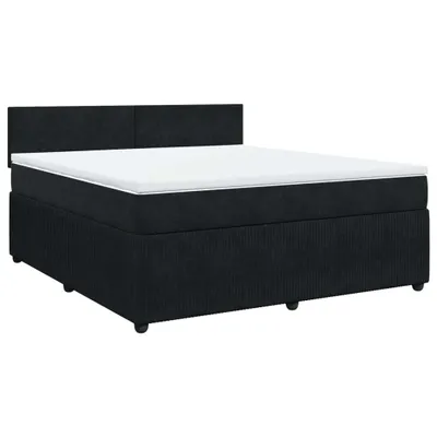Produktbild von Boxspringbett mit Matratze Schwarz 180x200 cm Samt