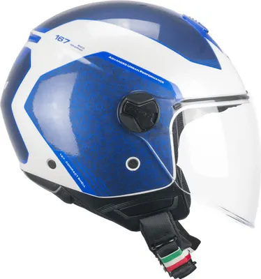 Immagine prodotto di Casco Jet CGM 167L FLO Bico Bianco Blu Lucido Visiera lunga taglia S