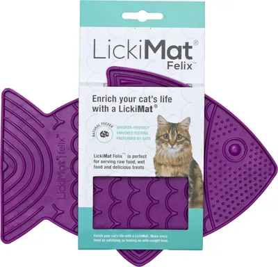 Produktbild von LickiMat Felix – Leckmatte für Katzen – violett