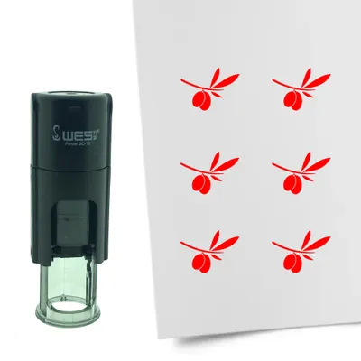 Produktbild von CombiCraft Selbstfärbender Stempel 'Olivenzweig' in der Farbe Rot, Ø10mm