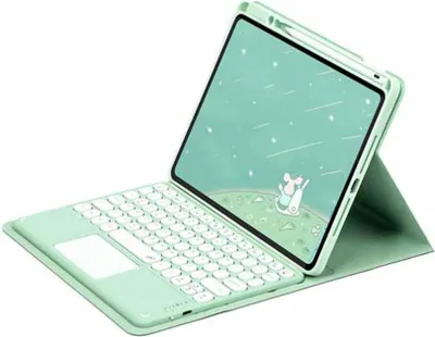 Obrázok produktu pre INF Svetlozelená Bluetooth klávesnica s puzdrom a trackpadom pre iPad 10,2/10,5
