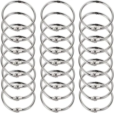 Imagen del producto de Anillos metálicos de 40 mm, paquete de 50 unidades, para hojas sueltas y proyectos creativos
