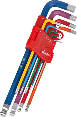Produktbild von Winkelschlüssel Innensechskant 9tlg. Multicolor