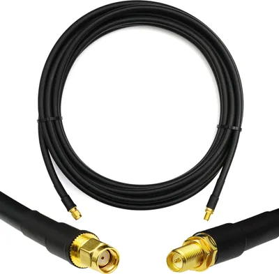 Image de 10m RP-SMA mâle vers RP-SMA femelle Câble coaxial - 10 mètres de câble d'antenne à faible perte 5D-FB Ø7.5mm câble d'extension (50 ohms) - pour routeur WiFi Antenne Wireless RF WLAN Radio Modem