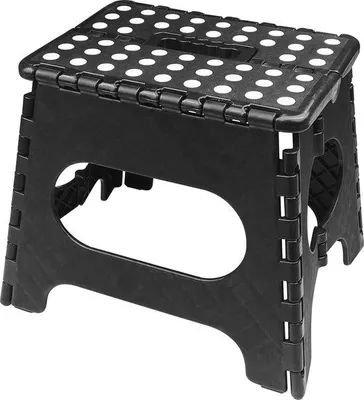 Produktbild von Famanu Kinderhocker 27 cm hoch - Schwarz, klappbar, rutschfest