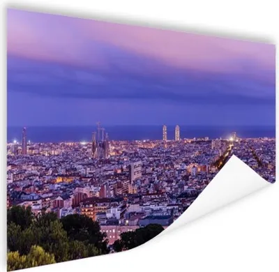 Produktbild von MuchoWow® Poster Skyline - Barcelona - Spanien 120x80 cm - Bilder